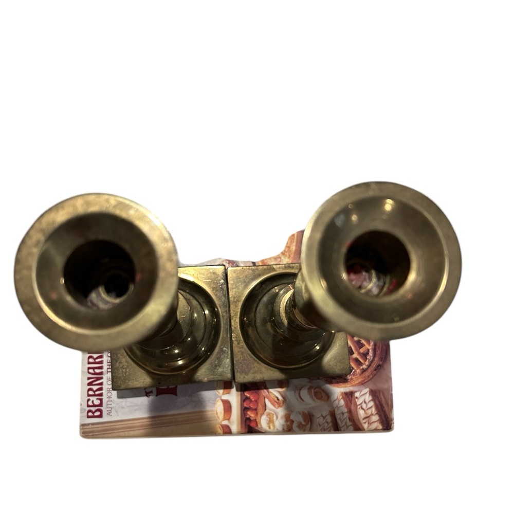 Vintage CM Solid Brass Candlestick Holders 9.75” tall, 1 Pair of Two - Picture 3 of 9